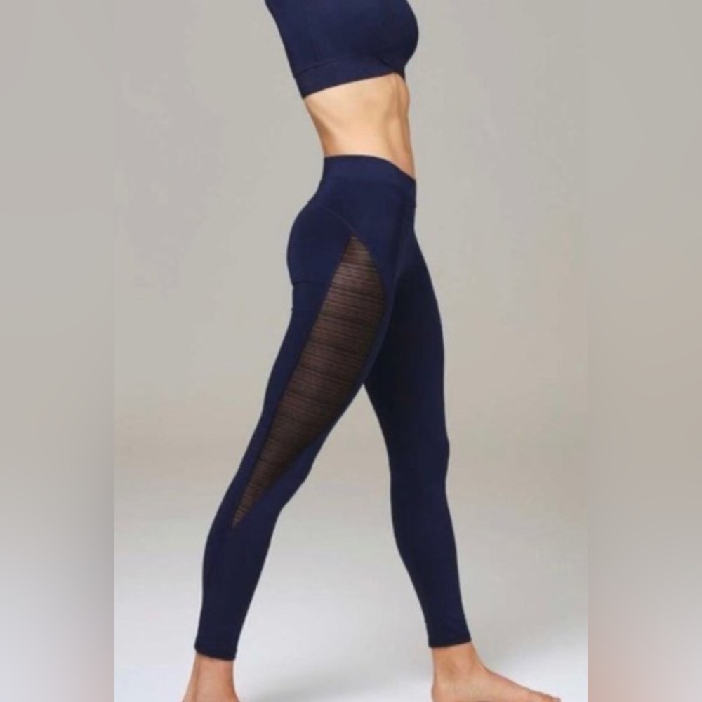 Ivy Park Linear Mesh Ankle Leggings Navy & Black